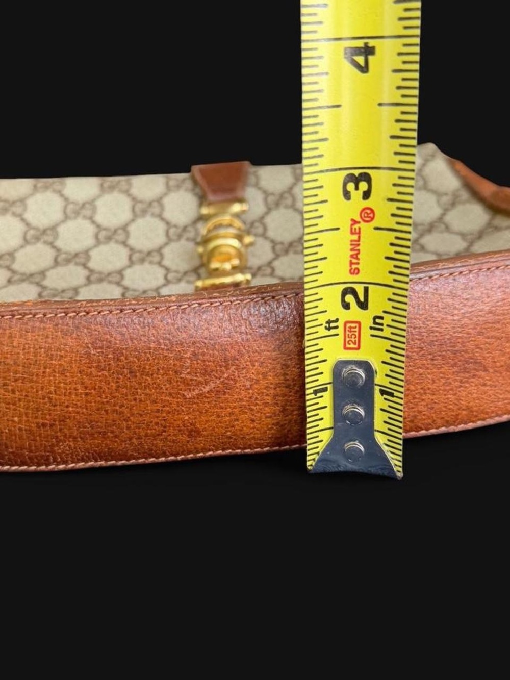 Gucci Beige Brown GG Canvas Horsebit Crossbody Bag -No Strap - Picture 11 of 11
